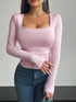 'Delfina' Square Neck T-Shirt - Celes Fashion